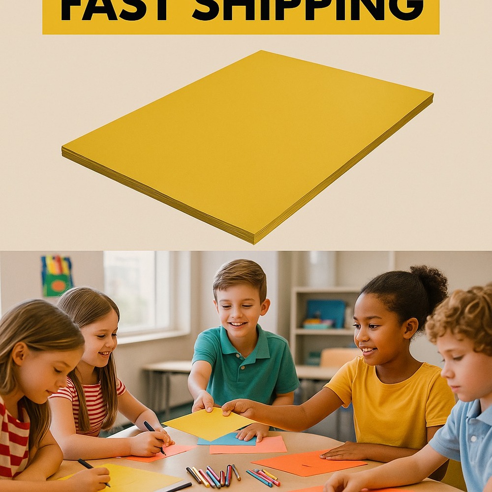 Tru-Ray Heavyweight Construction Paper Yellow‎ 12″ x 18″ – 50 Sheets, New - Picture 3 of 5